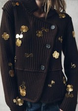 ZARA CARDIGAN MAGLIA CON FIORI