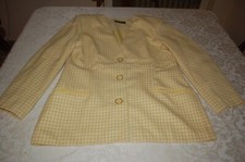 Castellani, Giacca donna, Quadretti giallo bianco, Lana, vedi misure, usata