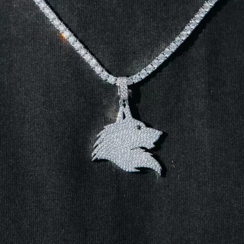 Ciondolo uomo lupo - , moissanite
