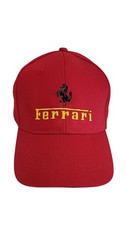 CAPPELLINO FERRARI  RICAMATO SUL FRONTE, COTONE 100%