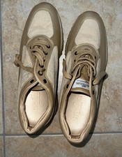 Scarpe HOGAN Interactive 37,5,beige/oro,pelle e camoscio con logo in strass