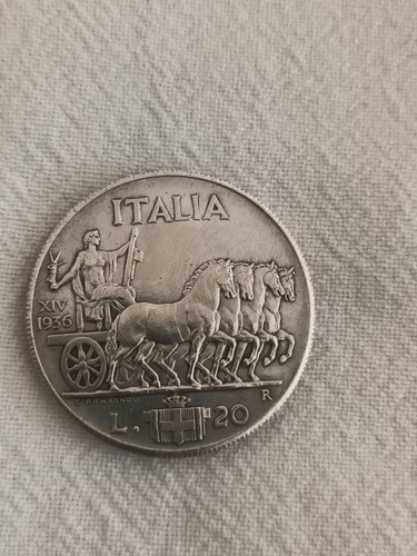 Moneta italia lire - 20, 1936
