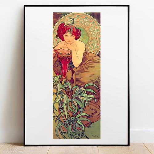 Stampa alphonse mucha verde - stampa,