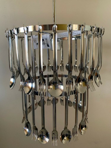 Lampadario acciaio con - lampadario, in