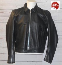 Giacca giubbotto moto custom chopper cafe racer pelle uomo vintage nero 