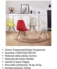 GrandCa Home Sedia in Policarbonato - Trasparente+cuscino Nero