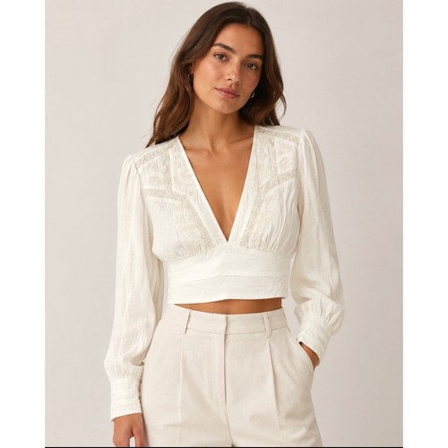 Crop top zara ricamato - top,