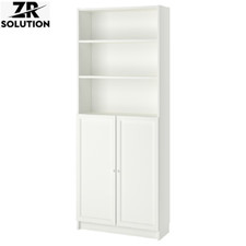 Libreria con ante bianca 80x30x202 cm BILLY/OXBERG IKEA soggiorno regolabile
