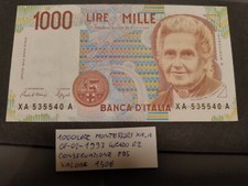 Banconota 1000 Lire Maria Montessori DECRETO 03.10.1990 SOSTITUTIVA XA A FDS