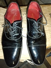 ♥ SCARPE UOMO CLASSICHE ALEXANDER TG. 44 NERE LUCIDO PELLE VITELLO