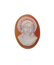 *HH* Antico Cammeo Religioso Sacro Madonna Maria Vergine Cameo Donna Votivo 
