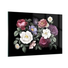 Quadro su Vetro 100x70cm Fiori