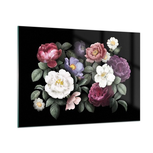 Quadro vetro 100x70cm - su, fiori