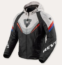 GIACCA MOTO REV'IT QUANTUM 3 H2O BLACK LIGHT GREY BLU RED IMPERMEABILE TG L