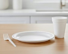 Offerta 100 Piatti, 100 Forchette E 150 Bicchieri In Plastica Riutilizzabili 