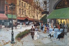 Francesco Tammaro Boulevard Belle Époque Autunno a Parigi Grande Dipinto a Olio