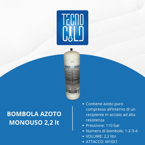Bombola con azoto - azoto, 2,2l