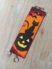 Bracciale Halloween perline Miyuki Delica peyote charm fatto a mano zucca gatto