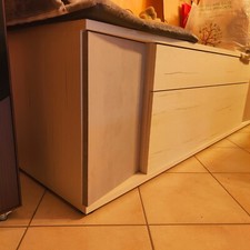 mobile soggiorno tv marca Conforama colore bianco e grigio 