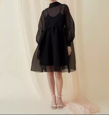 Donna Nero Trasparente Organza