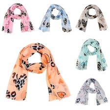 Sciarpa Leopard Cuore Seta Con