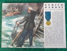 Cartolina Medaglia Oro Valore Militare Africa Marina Nave Capitano Vascello 1940