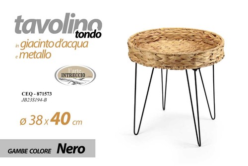 Tavolino tondo metallo - metallo, nero