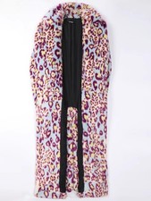Cappotto pelliccia stampa leopardata donna lungo doppiopetto colorato pelliccia peluche soprabito