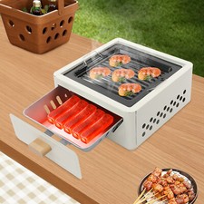 White Square Tabletop Barbecue