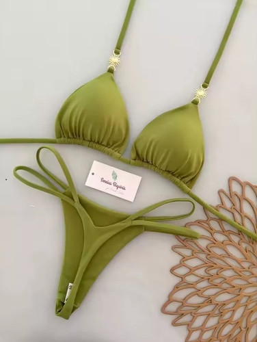 Bikini donna verde oliva - bikini,