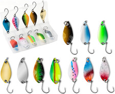 10PCS Cucchiaini Pesca Spinning Con Scatola per Attrezzatura, Ondulanti Trota Sp