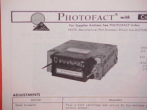 Manuale servizio radio ford - radio,