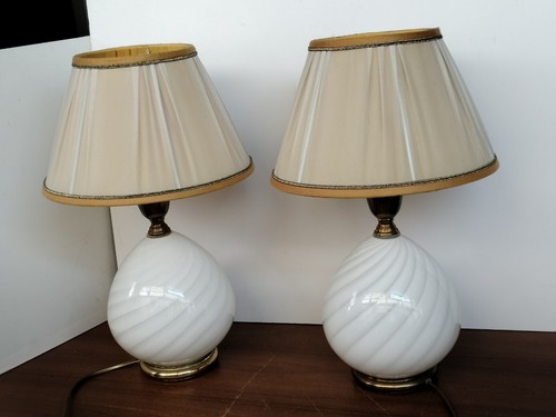 Coppia lampade tavolo vetro - coppia,