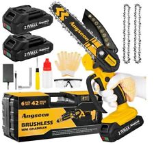 ANGSEEN Brushless Mini Motosega a Batteria Brushless, 2 batterie, 21V