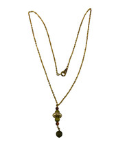 COLLANA CON CIONDOLO PERLINE CM 3,5 BIGIOTTERIA VINTAGE ANNI 70-90 CATENINA CM50