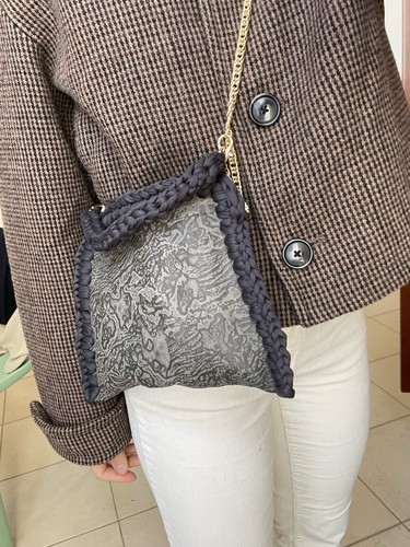 Borsa uncinetto grigia - borsa,
