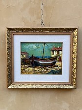 Giovan Francesco Gonzaga Milano 1921-2007 Olio su tela Il peschereccio in secca