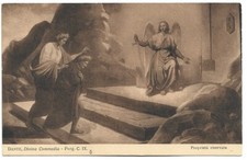 Antica Cartolina ILLUSTRATA, LETTERATURA, DANTE DIVINA COMMEDIA, PURGATORIO C.IX