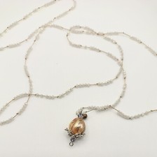 Richiamo angeli COLLANA lunga con bocciolo perline sfaccettate. Regalo x mamma.