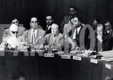 Foto vintage N. York, delegati  per fermare guerra Palestina, stampa 18x13 cm