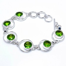 Bracciali gioielli in argento sterling 925 fatti a mano con pietre preziose p...