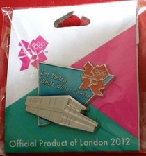 Distintivo spilla olimpica kayak ~ Lee Valley White Water Centre ~ 2012 ~ marchio giochi ~ sede ~ nuovo con scatola