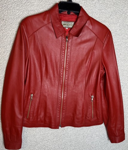 Giacca pelle rossa - giacca, vintage