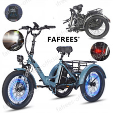 Triciclo Elettrico Pieghevole Fafrees 20" Motorizzato Fat Tire Triciclo 48V18.2AH Bici Elettrica