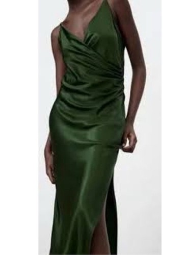 Abito slip zara - zara, verde