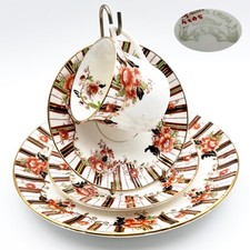 Set Tazzina antica inglese da caffe tè the in porcellana trio piattini piatto 