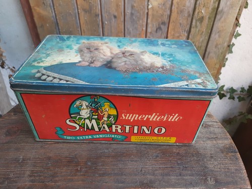 Antica scatola latta anni - antica,