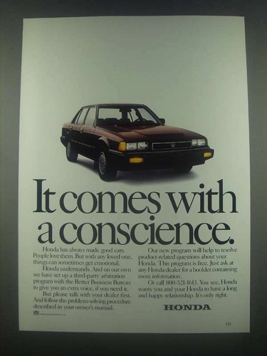 Pubblicità honda cars - 1985,