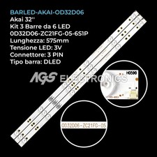 KIT 3 BARRE STRIP 6 LED TV
