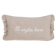 Blanc Mariclò Collezione TI VOGLIO BENE Cuscino con gala 30 x 50 cm 100% Cotone